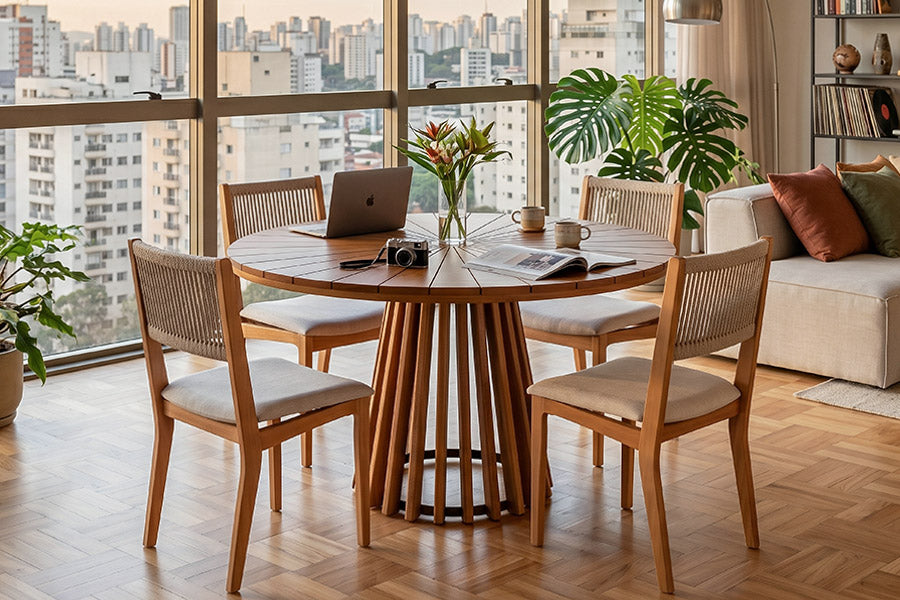 cadeira e mesa gourmet ambientado na sala de jantar