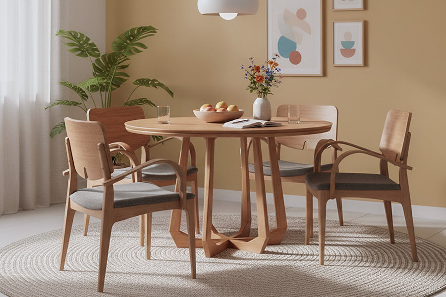 cadeira regina e mesa atriio ambientadas na sala de jantar