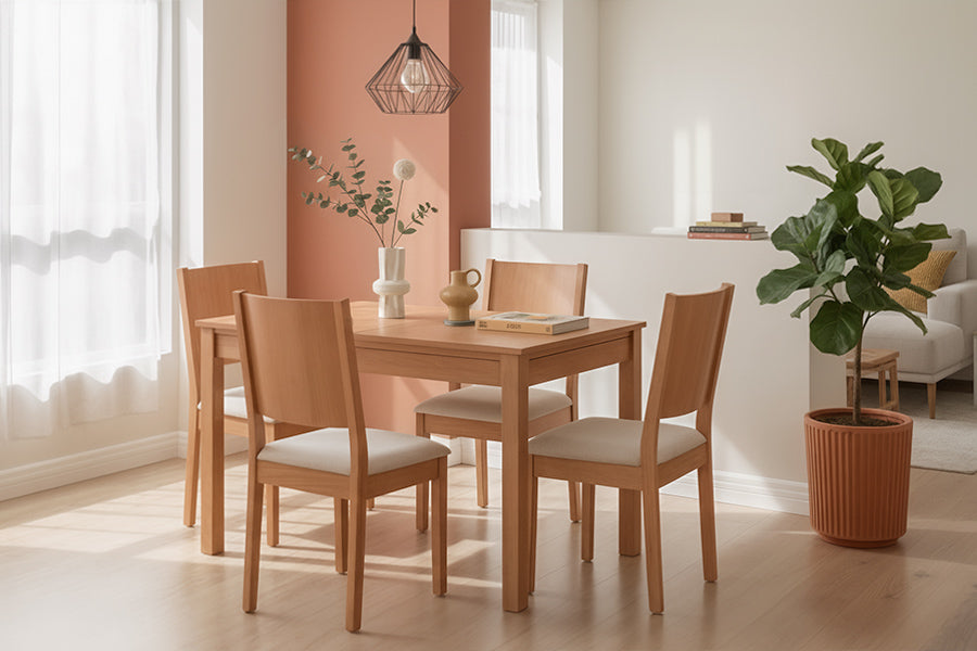 cadeiras euro e mesa de jantar euro ambientadas na sala de jantar