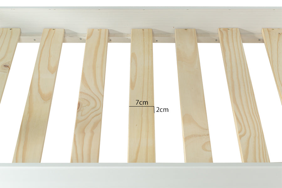 Beliche Solteiro Astro Branco Para colchão 88x188 detalhe estrado