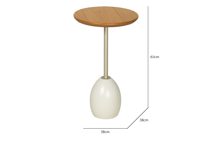 Cotas Mesa Lateral Ello 65 cm - Fendi e Champanhe