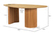 Mesa de Jantar 6 lugares Organica visto em perspectiva com medidas