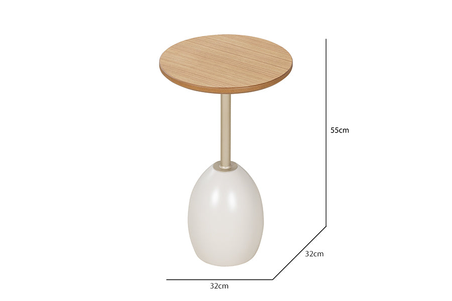 Mesa Lateral Ello 55 cm - Fendi e Champanhe com medidas