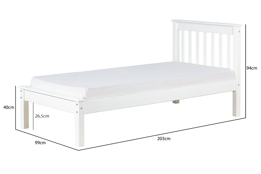 Cama de Solteiro Habitual - Branco - Para colchão 88x188 com medidas