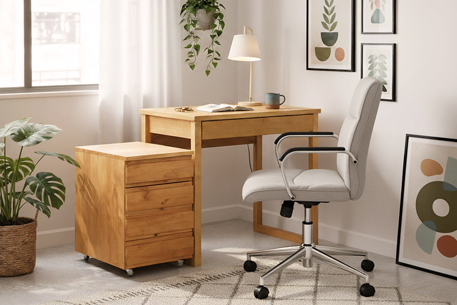 gaveteiro duna e escrivaninha 80 duna ambientado no home offide