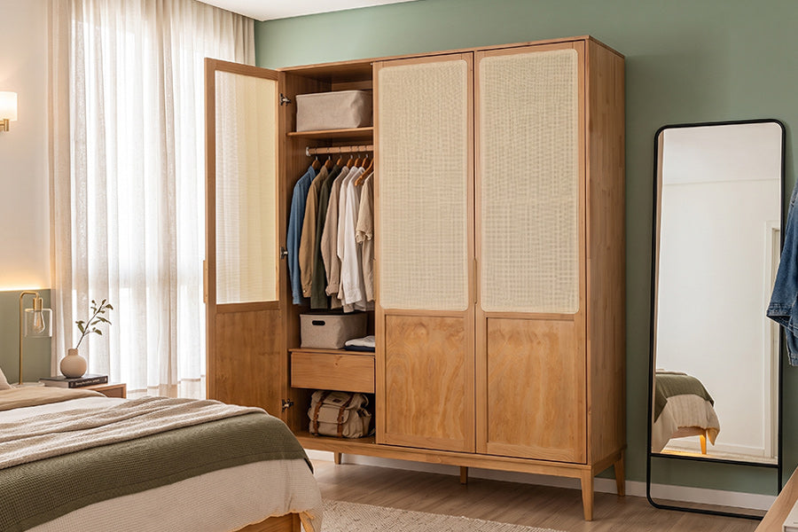 guarda-roupa 3 portas serena ambientado no quarto