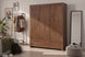 Guarda-Roupa 3 Portas e 2 Gavetas Sintonia - Amêndoa ambientado no quarto