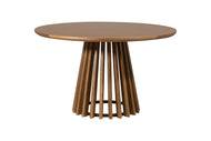 mesa de jantar didion cor avela de madeira de verdade eucalipto vista de frente em fundo branco