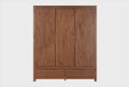 Guarda-Roupa 3 Portas e 2 Gavetas Sintonia - Amêndoa visto em varios angulos