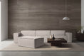gif ambientado do sofá confortavel módulo direito maraú na cor bege visto de frente em sala de estar