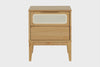 Mesa de Cabeceira 2 gavetas Serena 50x41,5 cm - Mel vista em varios angulos