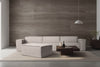gif ambientado do sofá moderno 1 lugar módulo central maraú na cor bege visto de frente em sala de estar