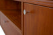 rack para tv lotus caramelo focando no detalhe do puxador da porta