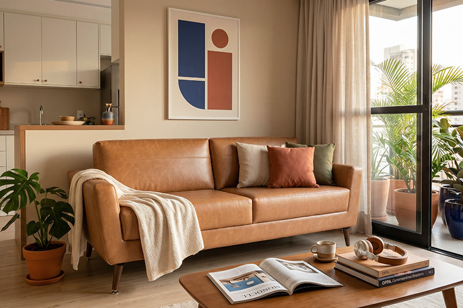 sofa louise ambientado na sala de estar