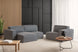sofa marau cinza claro ambientado na sala de jantar