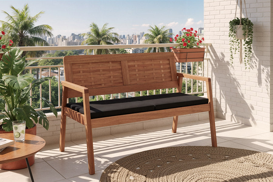 sofá traço ambientado na varanda