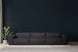 foto ambientada do sofa modular esquerdo maraú na cor grafite em sala de estar visto de frente