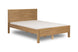 cama de casal de madeira dener mel vista na diagonal com colchao