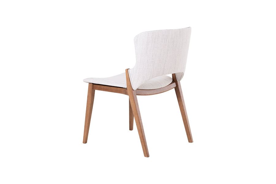 cadeira de escritório gaia cappuccino e tecido mescla bege e cinza b4216 em fundo infinito visto de trás