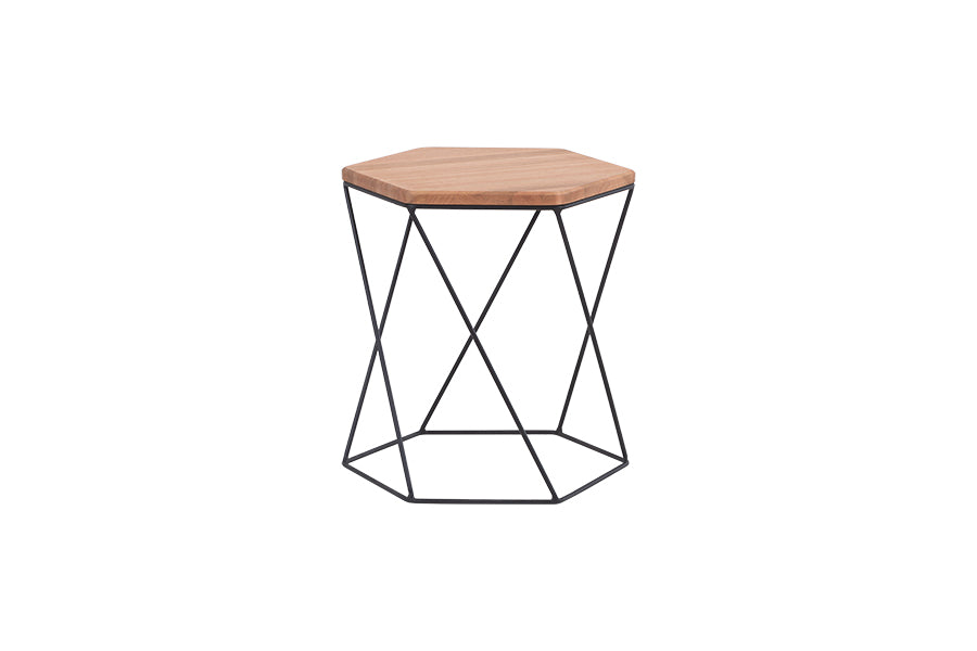 mesa lateral madeira fractal castanheira em fundo infinito visto na diagonal