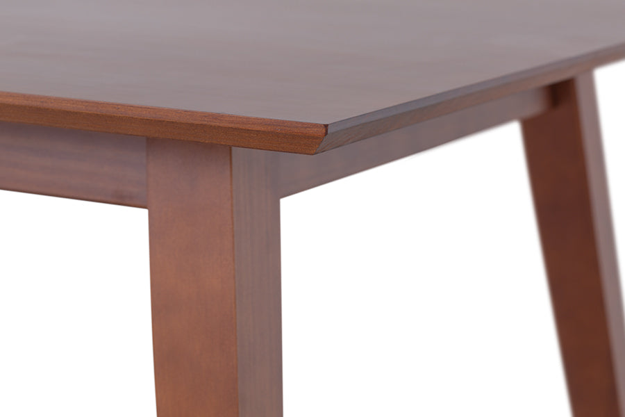 mesa de jantar 4 lugares para apartamento pequeno lotus caramelo detalhe tampo