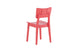 cadeira para cozinha uma vermelha em fundo infinito visto de costas