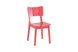 cadeira para cozinha uma vermelha em fundo infinito visto na diagonal