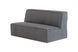 foto do sofa modular 2 lugares módulo central maraú na cor cinza claro em fundo branco visto na diagonal