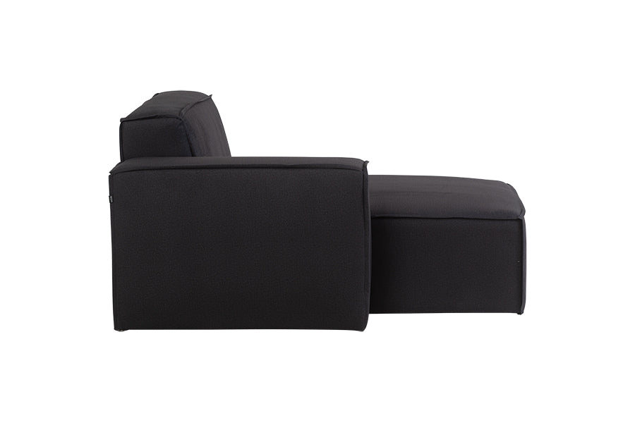 foto do sofa cinza escuro módulo direito com chaise maraú na cor grafite em fundo branco visto de lado