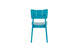 foto da cadeira cozinha uma na cor turquesa em fundo branco vista de trás