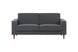 foto do sofa para sala pequena 2 lugares nairóbi na cor cinza escuro em fundo branco visto de frente