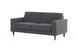 foto do sofa confortavel 2 lugares nairóbi na cor cinza escuro em fundo branco visto na diagonal