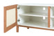 rack madeira 166 cm yono branco e jatobá mostrando dentro do móvel