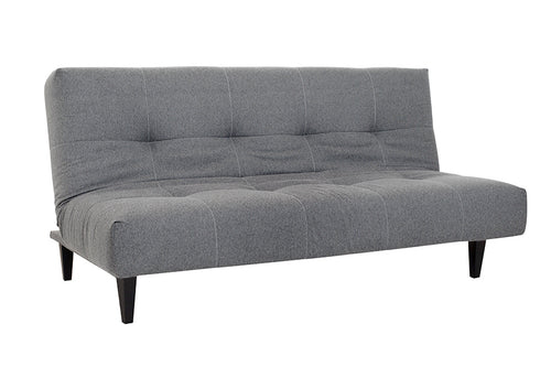 sofa reclinavel cama denver cinza visto na diagonal em forma de sofa