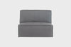 gif do sofá confortavel 1 lugar módulo central maraú na cor cinza claro em fundo branco em vários ângulos