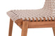 cadeiras para mesa de jantar trama kit com 2 jatoba e corda areia em fundo infinito focando nos detalhes do assento