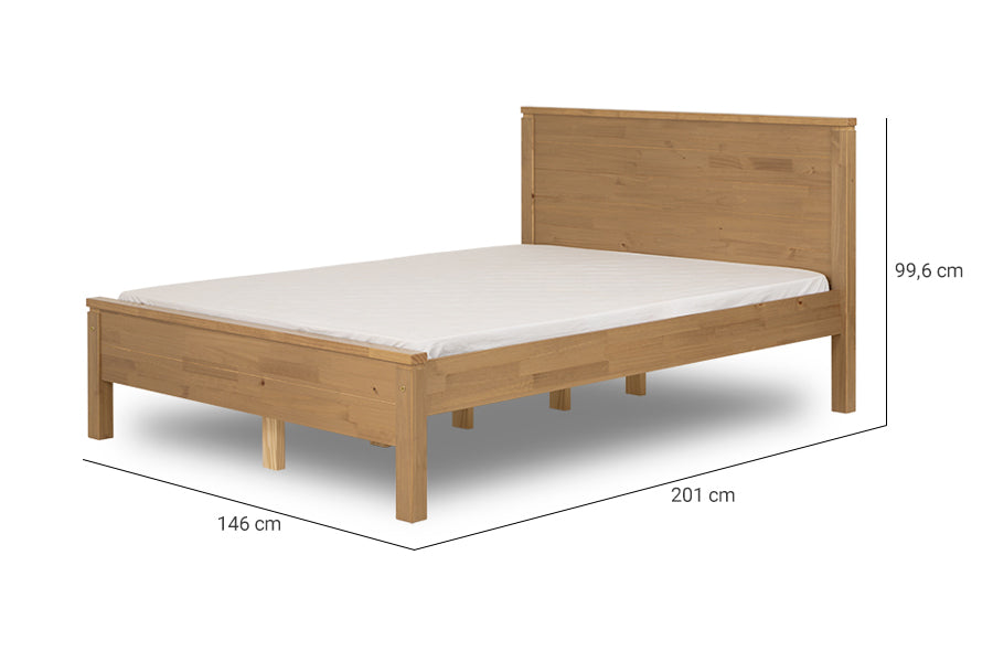 cama casal de madeira dener mel com medidas descritas na imagem