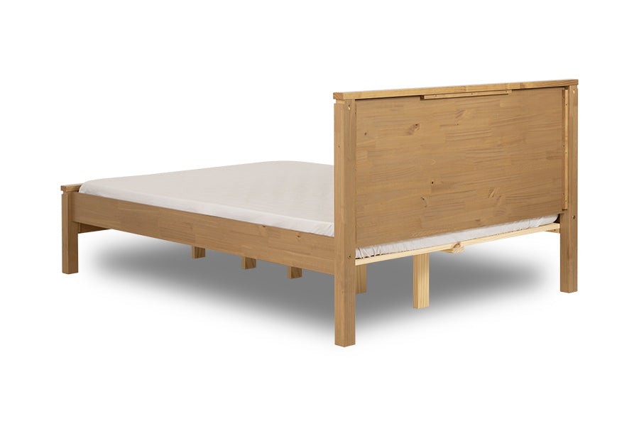 cama casal de madeira dener mel vista de tras