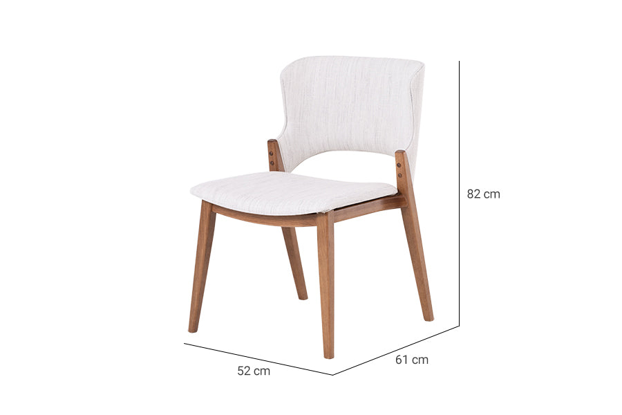 cadeira para escrivaninha gaia cappuccino e tecido mescla bege e cinza b4216 em fundo infinito com medidas importantes descritas na imagem