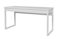 escrivaninha branca 160 cm duna branco giz vista na diagonal