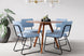 foto ambientada cadeira de jantar lucy azul em sala de jantar com mesa eme castanho