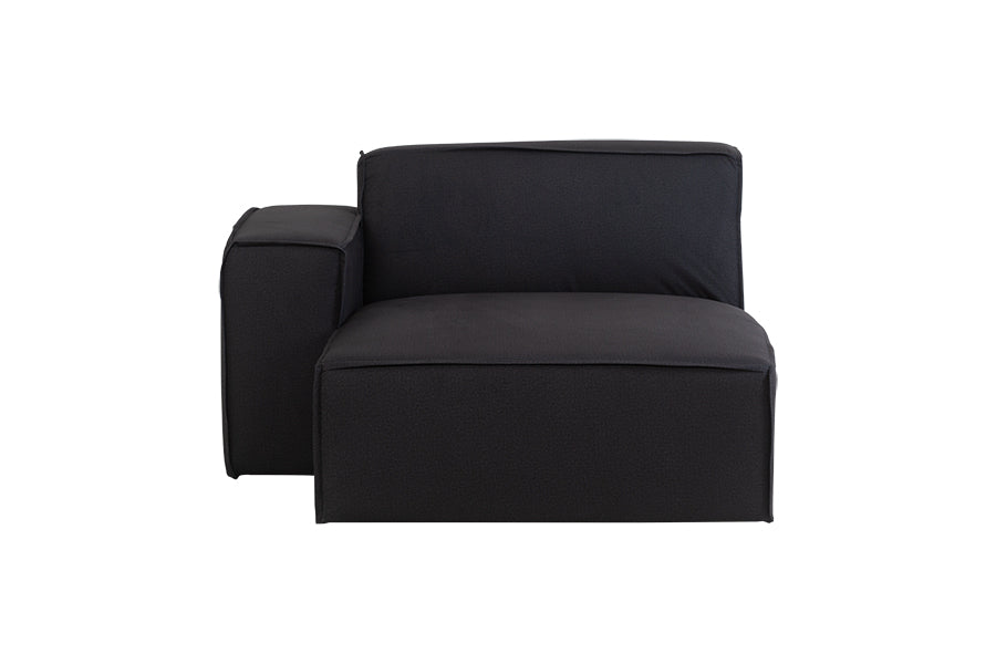 foto do sofa com chaise módulo direito com chaise maraú na cor grafite em fundo branco visto de frente