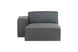 foto do sofa modular direito com chaise maraú na cor cinza claro em fundo branco visto de frente