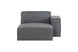 foto do sofa modular esquerdo com chaise maraú na cor cinza claro em fundo branco visto de frente