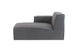foto do sofa módulo direito com chaise maraú na cor cinza claro em fundo branco visto de lado