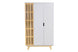 guarda roupa casal 3 portas panteon natural e off white em fundo infinito visto de frente