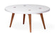 mesa de centro rustica redonda biscoito fino 70 cm off white em fundo infinito visto de frente