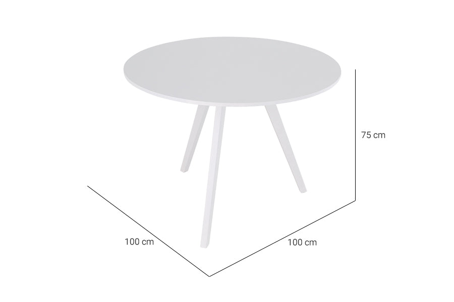 mesa de jantar 4 lugares redonda eme off white com medidas imporatntes descritas na imagem