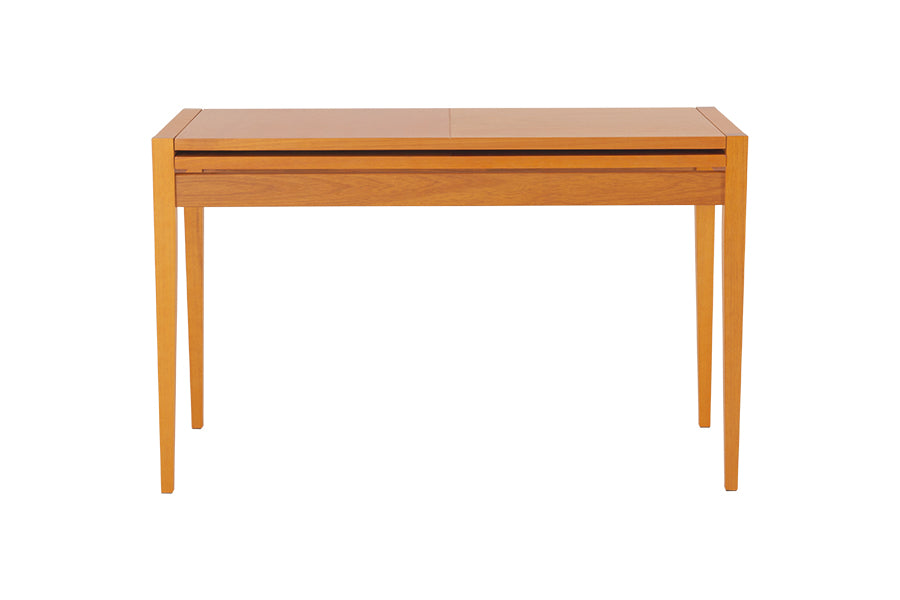 foto da mesa cozinha extensivel pina na cor cerezo em fundo branco vista de frente fechada