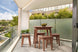 foto ambientada mesa para area externa 4 lugares garden castanheira em varanda coberta